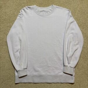 Lululemon Sweatshirt Womens 14 Purple Crewneck Fleece Pullover Logo Relaxed Fit